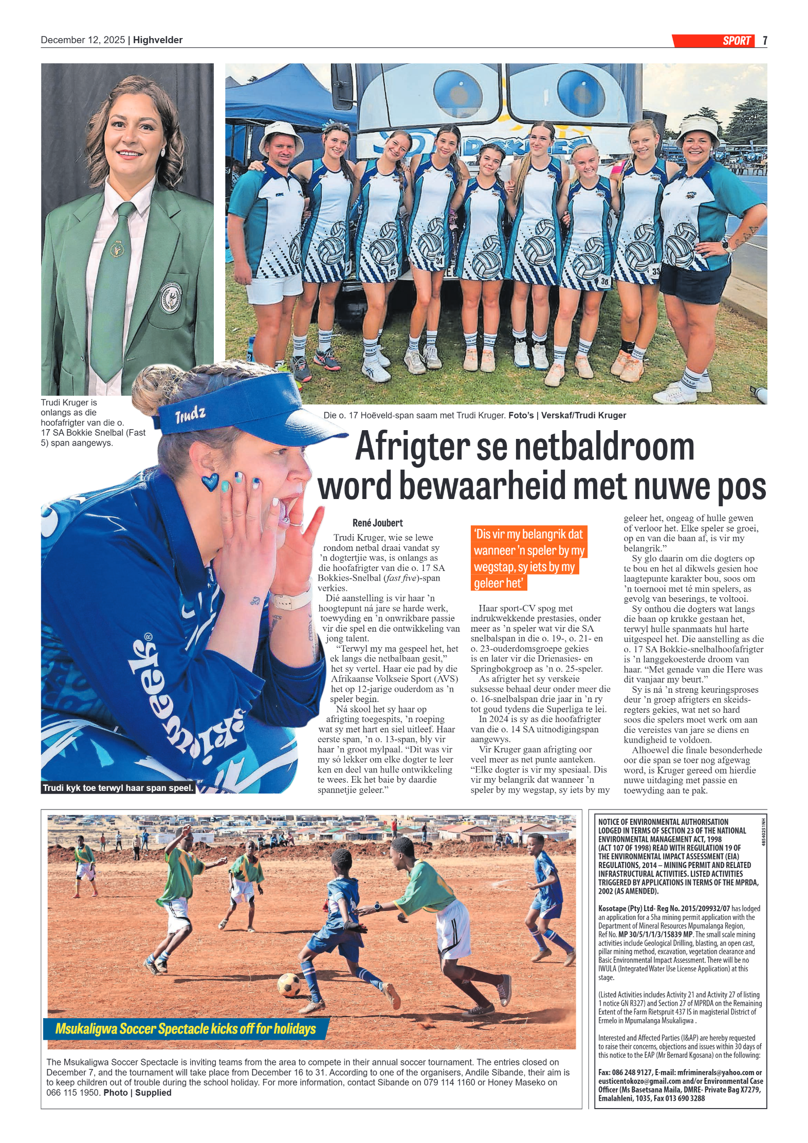 Highvelder Newspaper 12 December 2025 page 7
