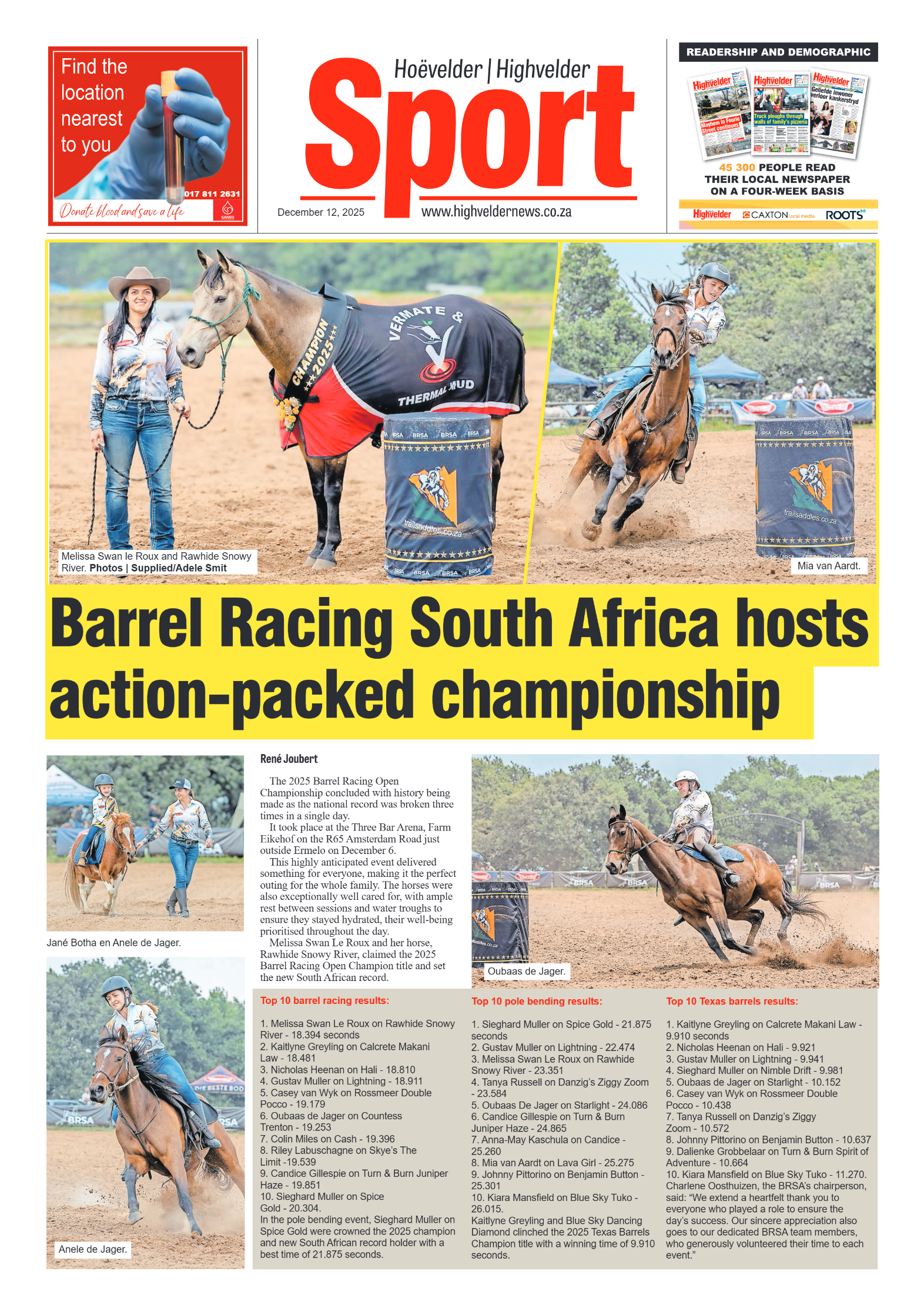 Highvelder Newspaper 12 December 2025 page 8