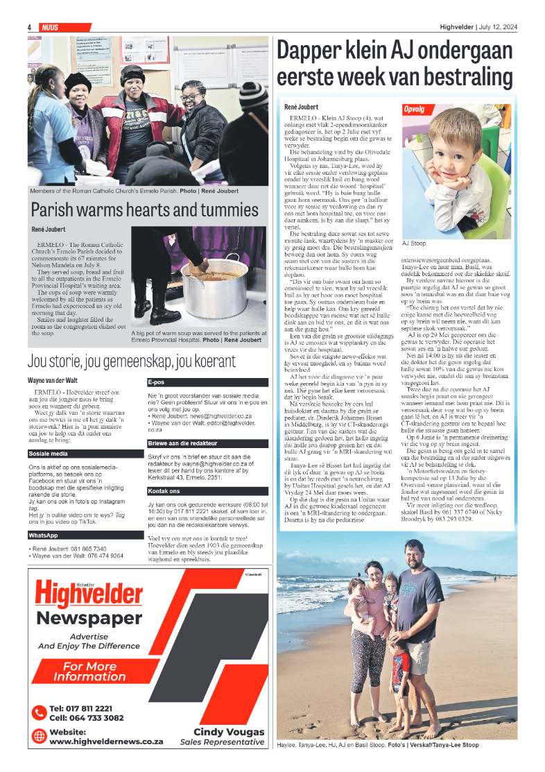 Highvelder Newspaper 12 July 2024 page 4