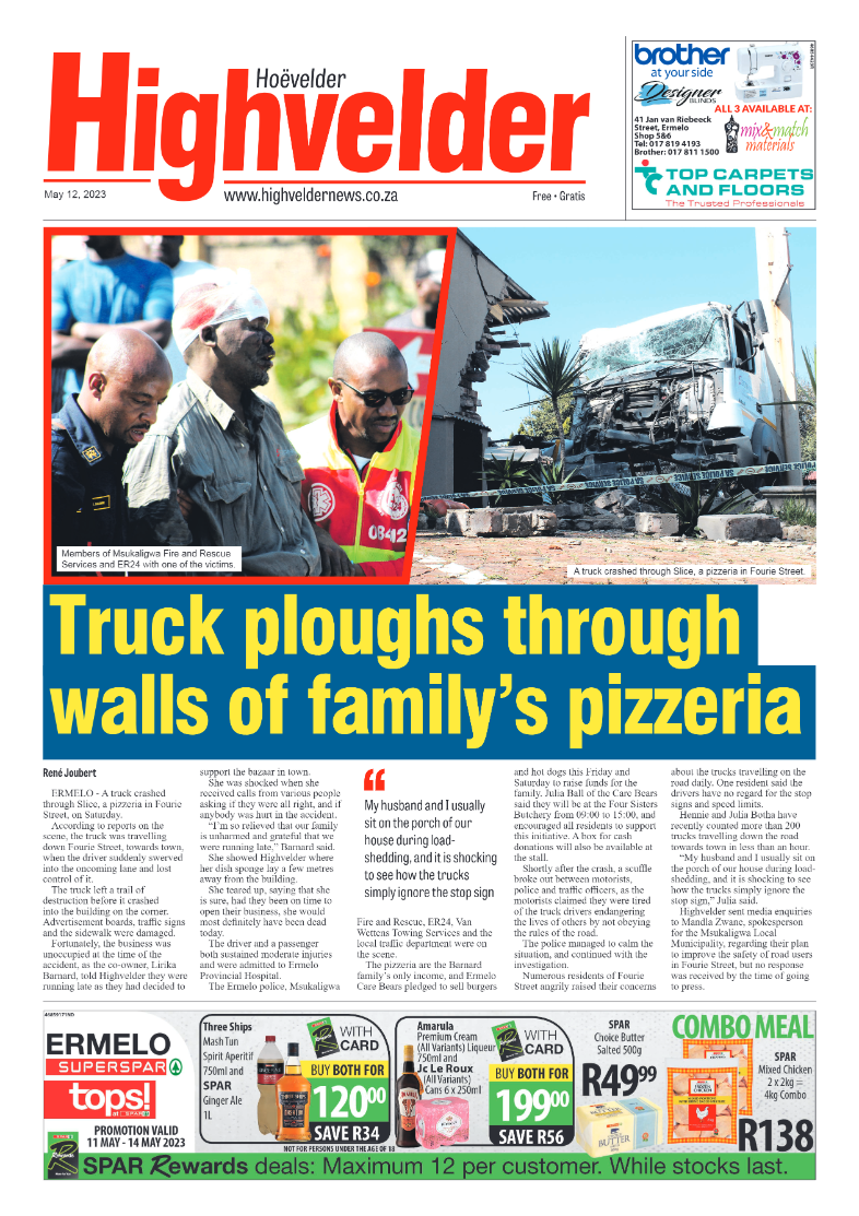Highvelder Newspaper 12 May 2023 page 1