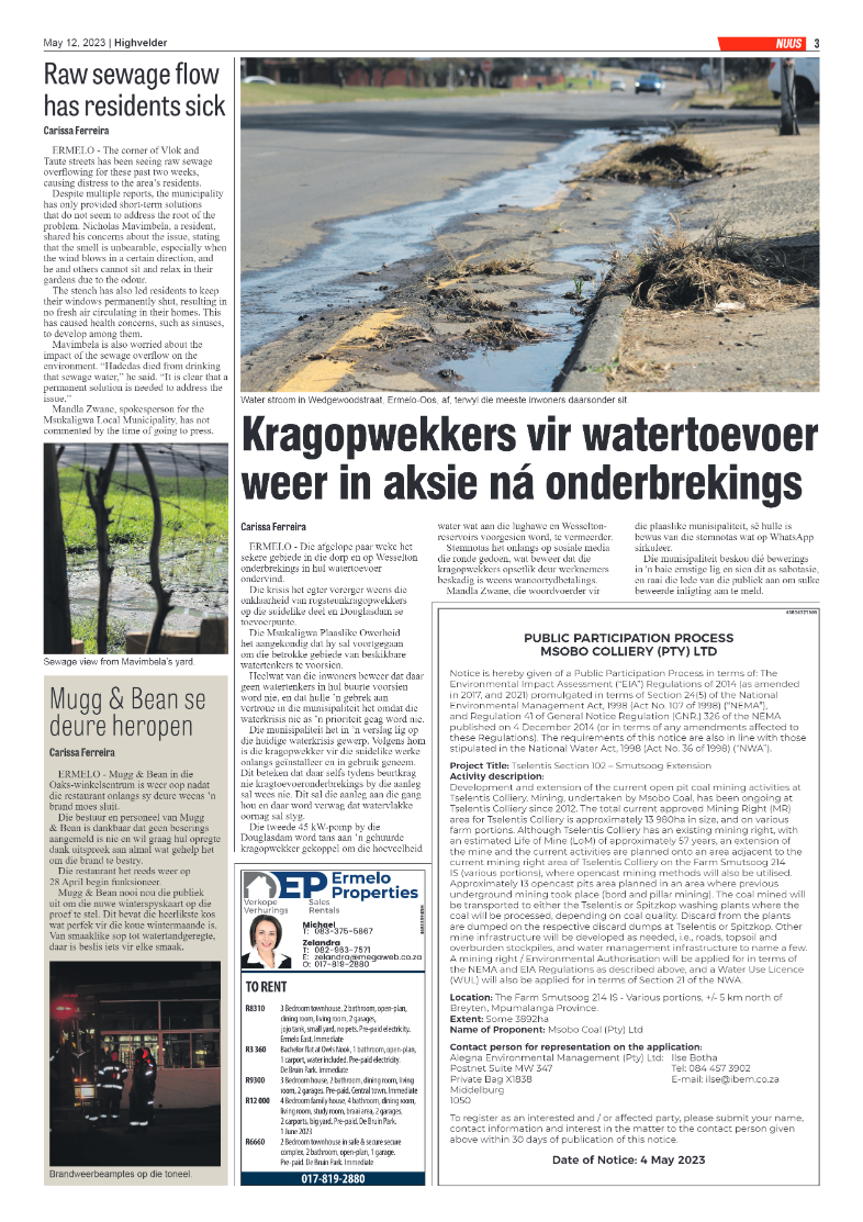 Highvelder Newspaper 12 May 2023 page 3