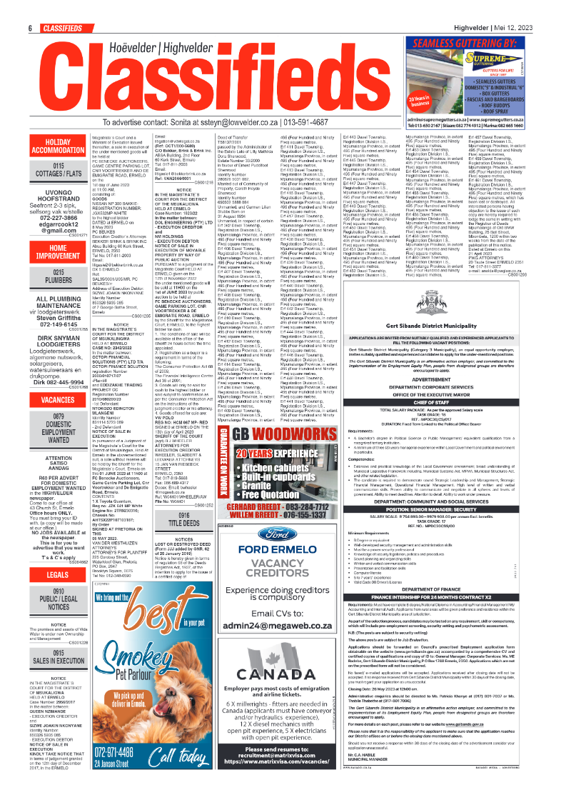 Highvelder Newspaper 12 May 2023 page 6