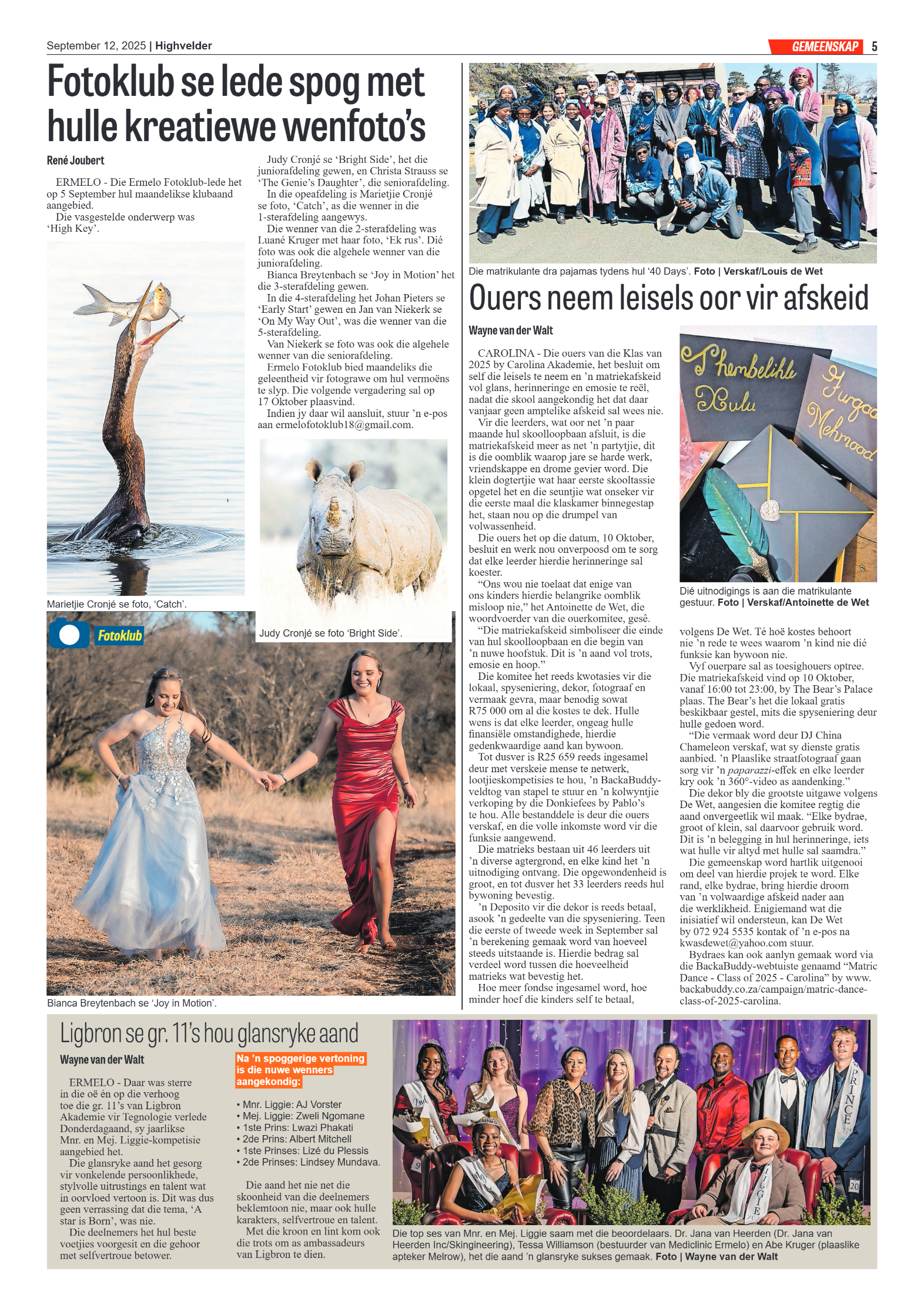Highvelder Newspaper 12 September 2025 page 5