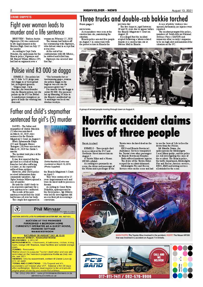 Highvelder Newspaper 13 August 2021 page 2