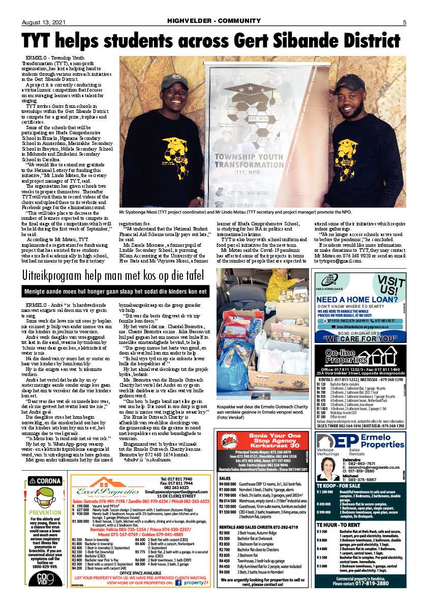 Highvelder Newspaper 13 August 2021 page 5