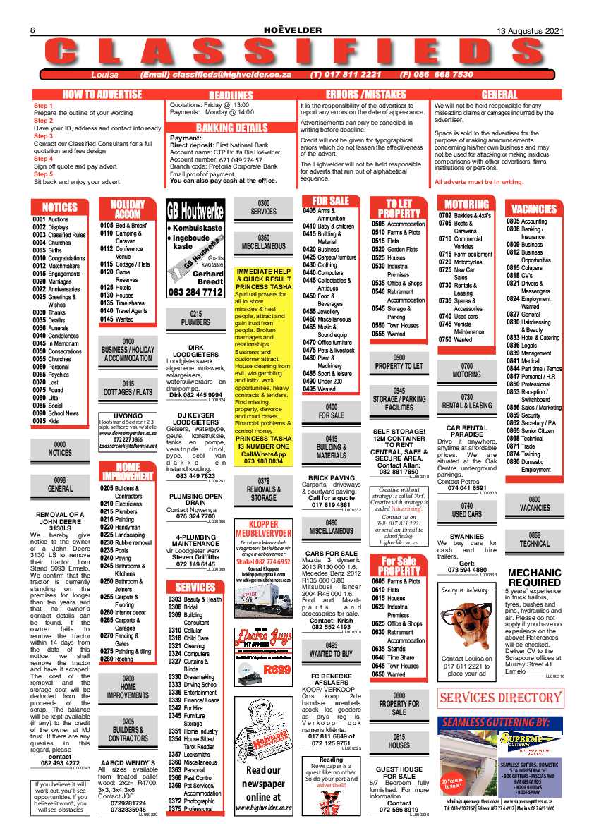 Highvelder Newspaper 13 August 2021 page 6