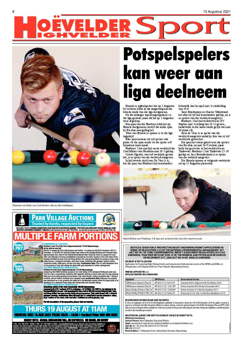 Highvelder Newspaper 13 August 2021 page 8