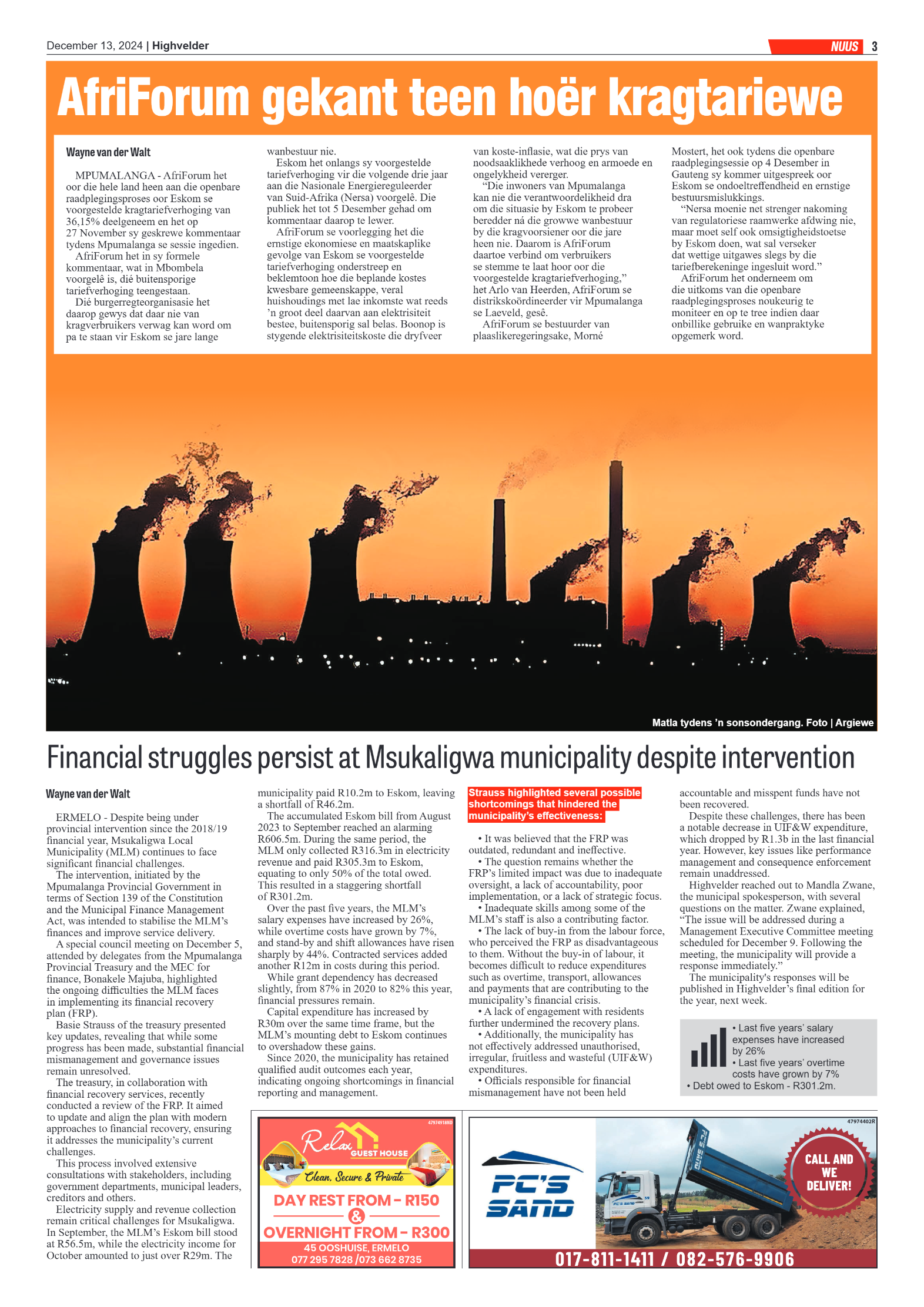 Highvelder Newspaper 13 December 2024 page 3