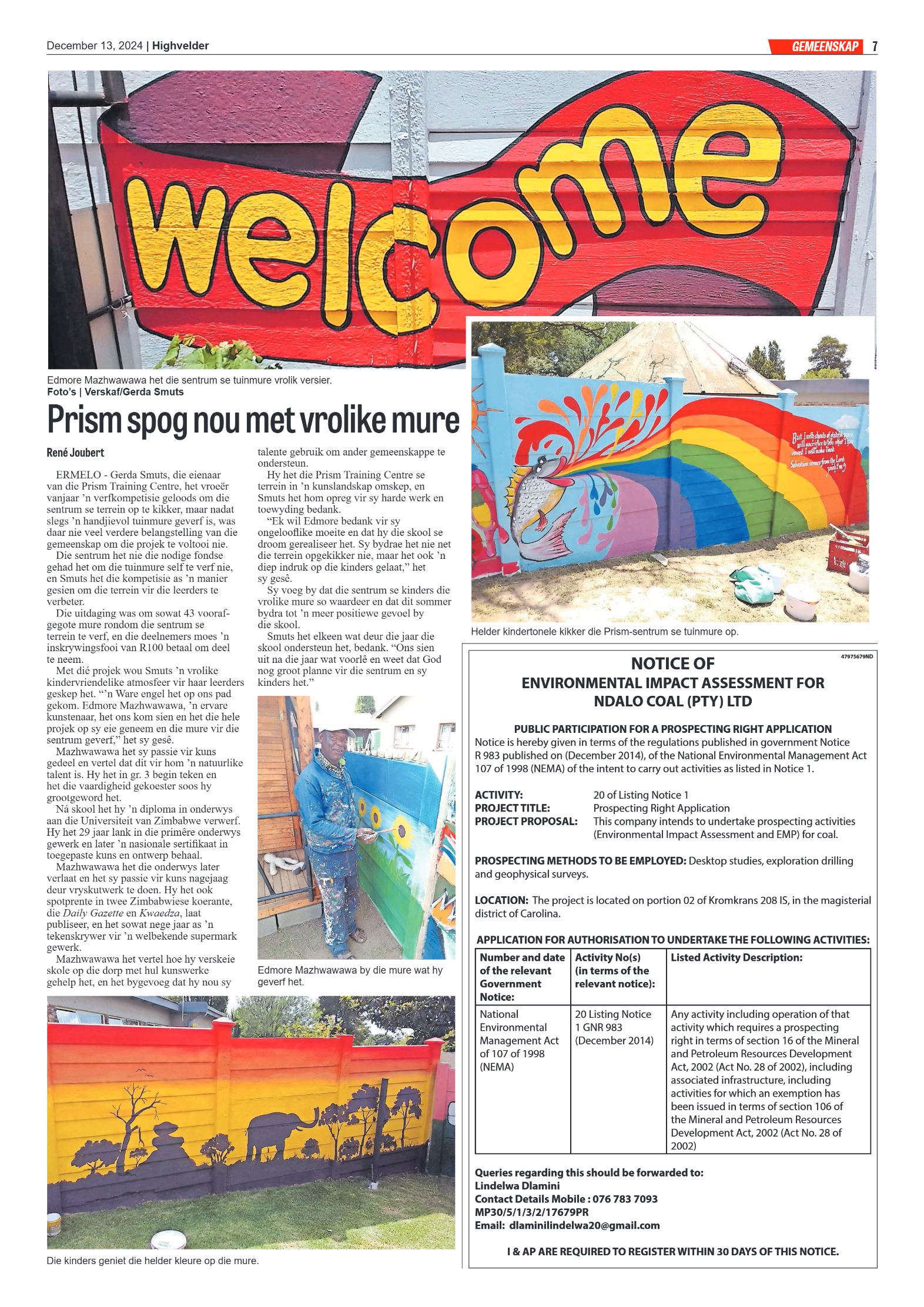 Highvelder Newspaper 13 December 2024 page 7