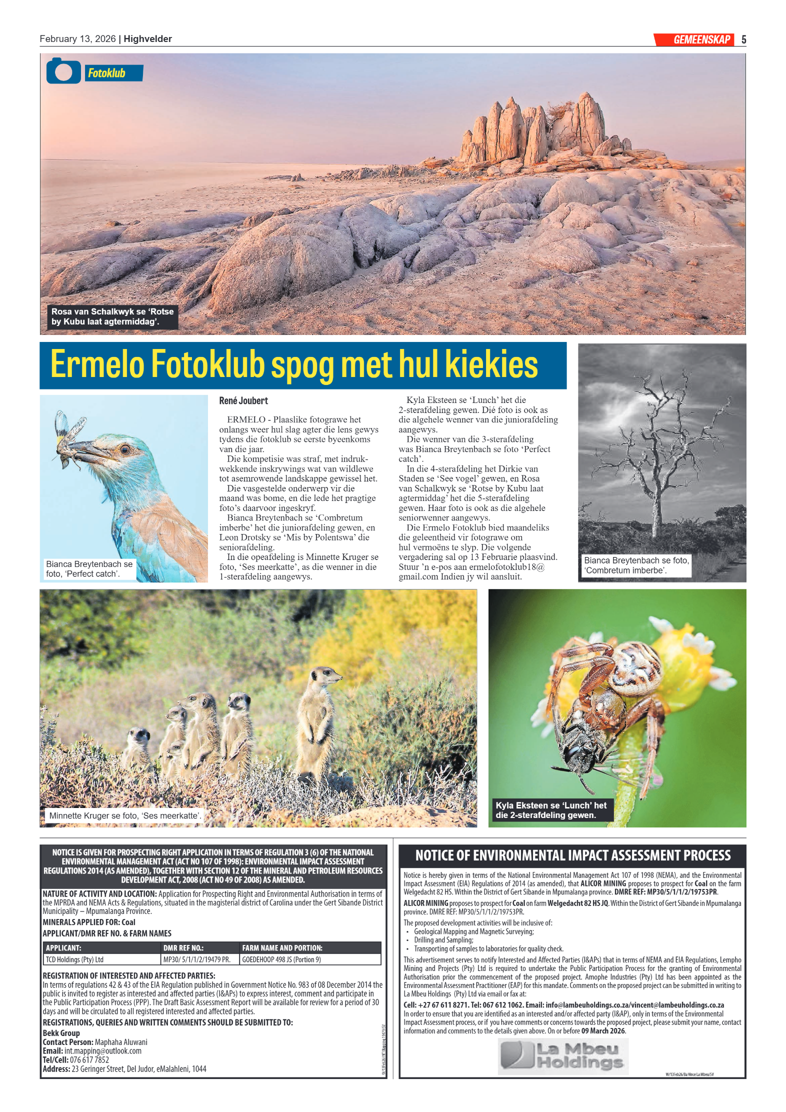 Highvelder Newspaper 13 February 2026 page 5