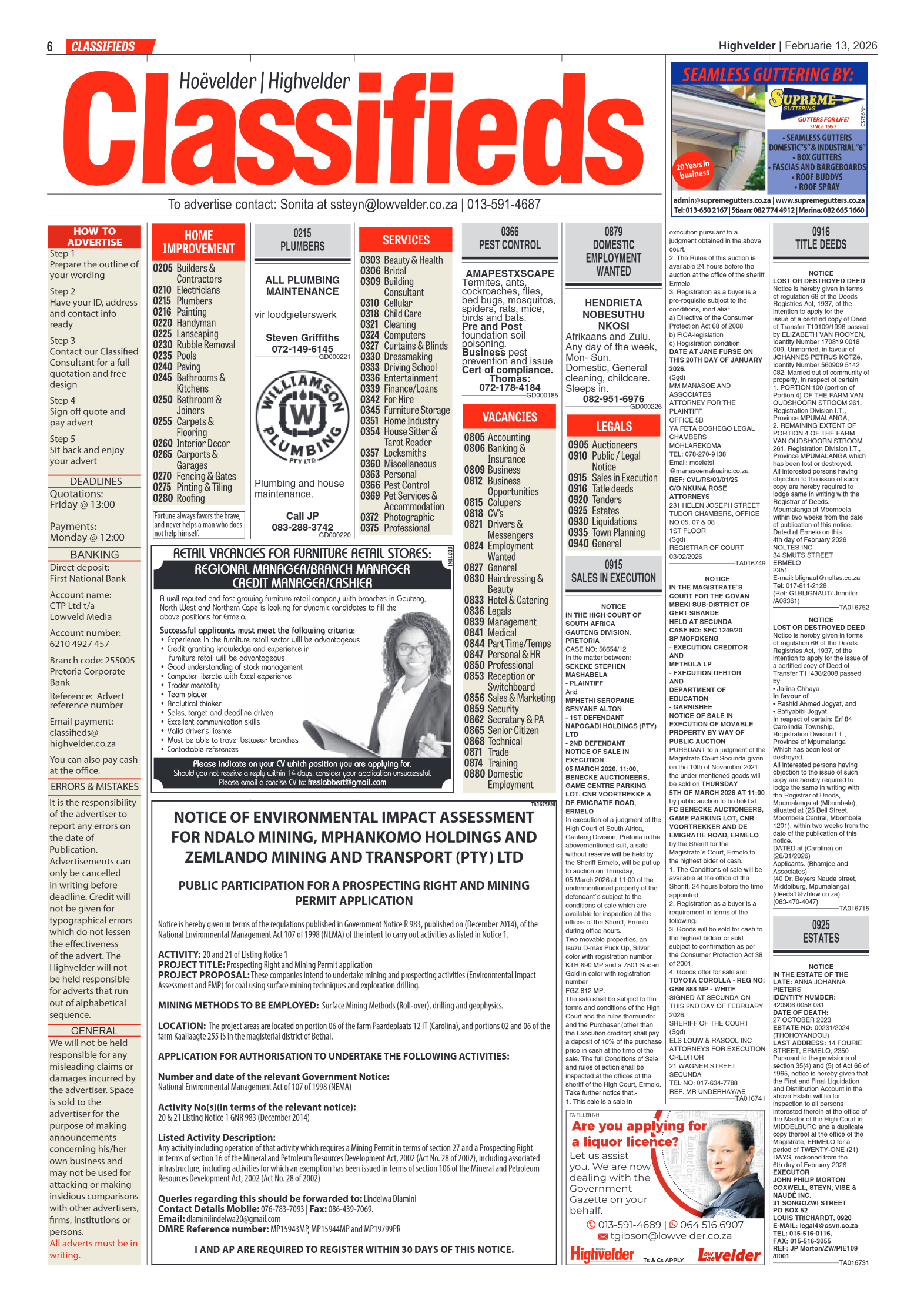 Highvelder Newspaper 13 February 2026 page 6