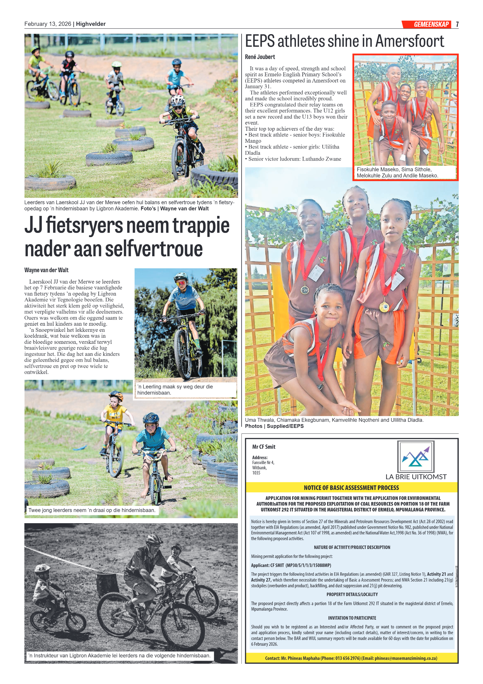 Highvelder Newspaper 13 February 2026 page 7