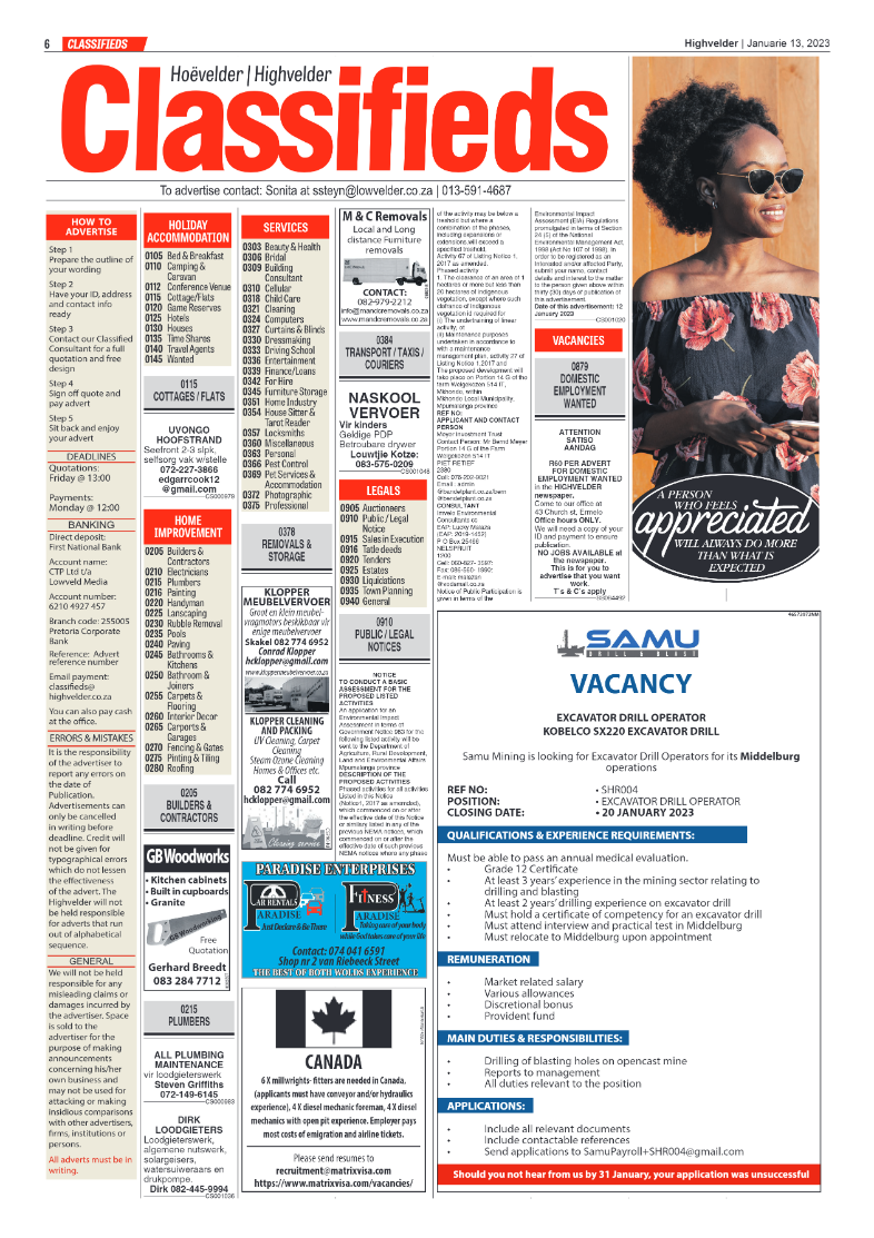 Highvelder Newspaper 13 January 2023 page 6