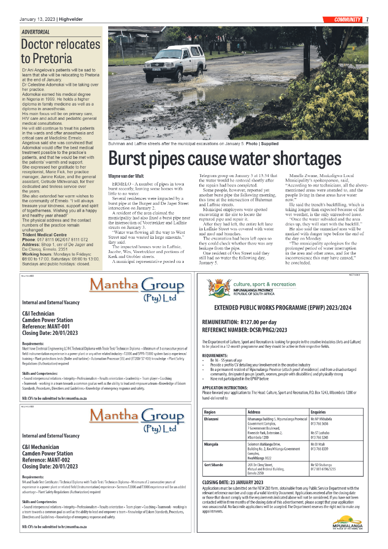 Highvelder Newspaper 13 January 2023 page 7