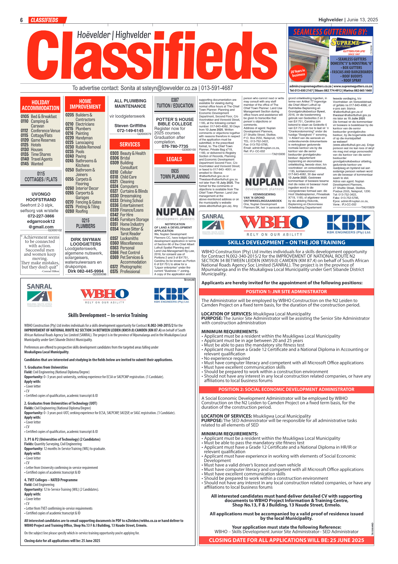 Highvelder Newspaper 13 June 2025 page 6