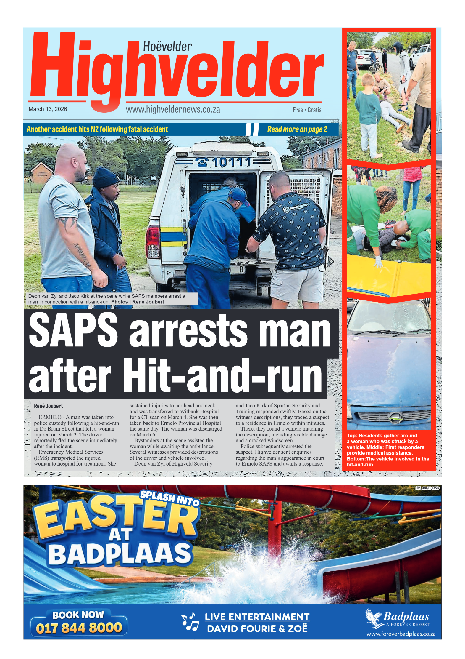 Highvelder Newspaper 13 March 2026 page 1