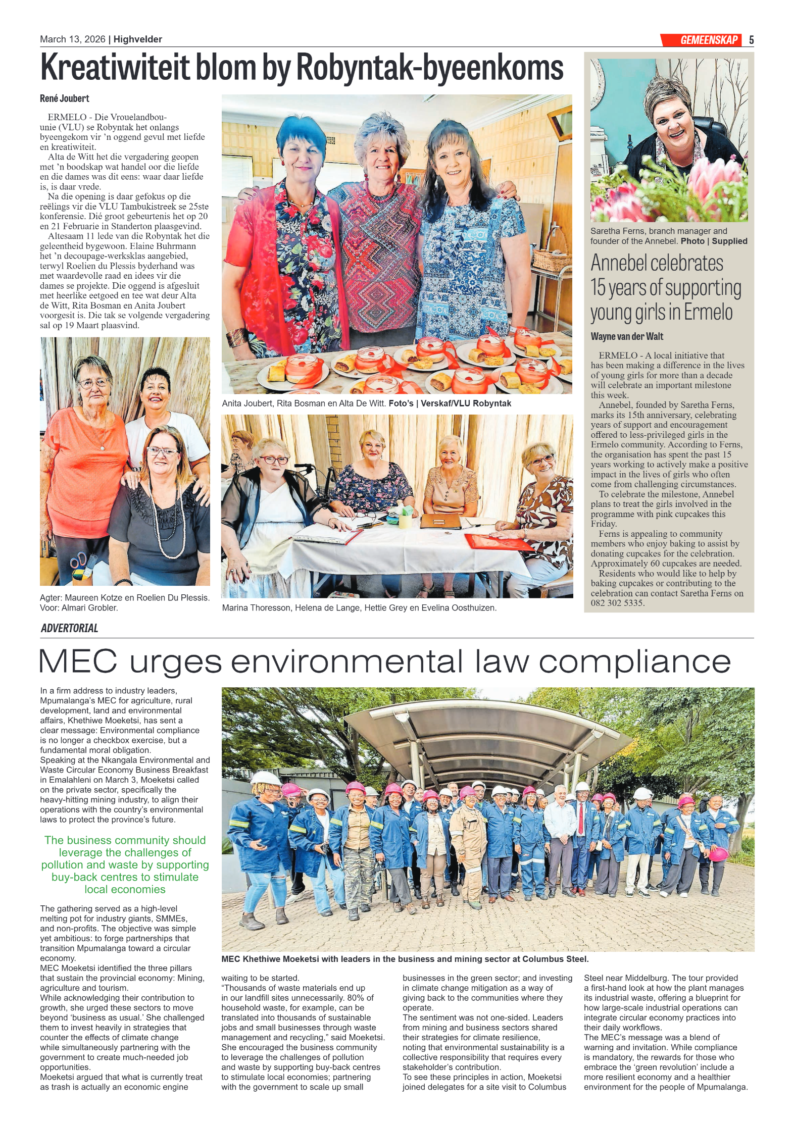 Highvelder Newspaper 13 March 2026 page 5