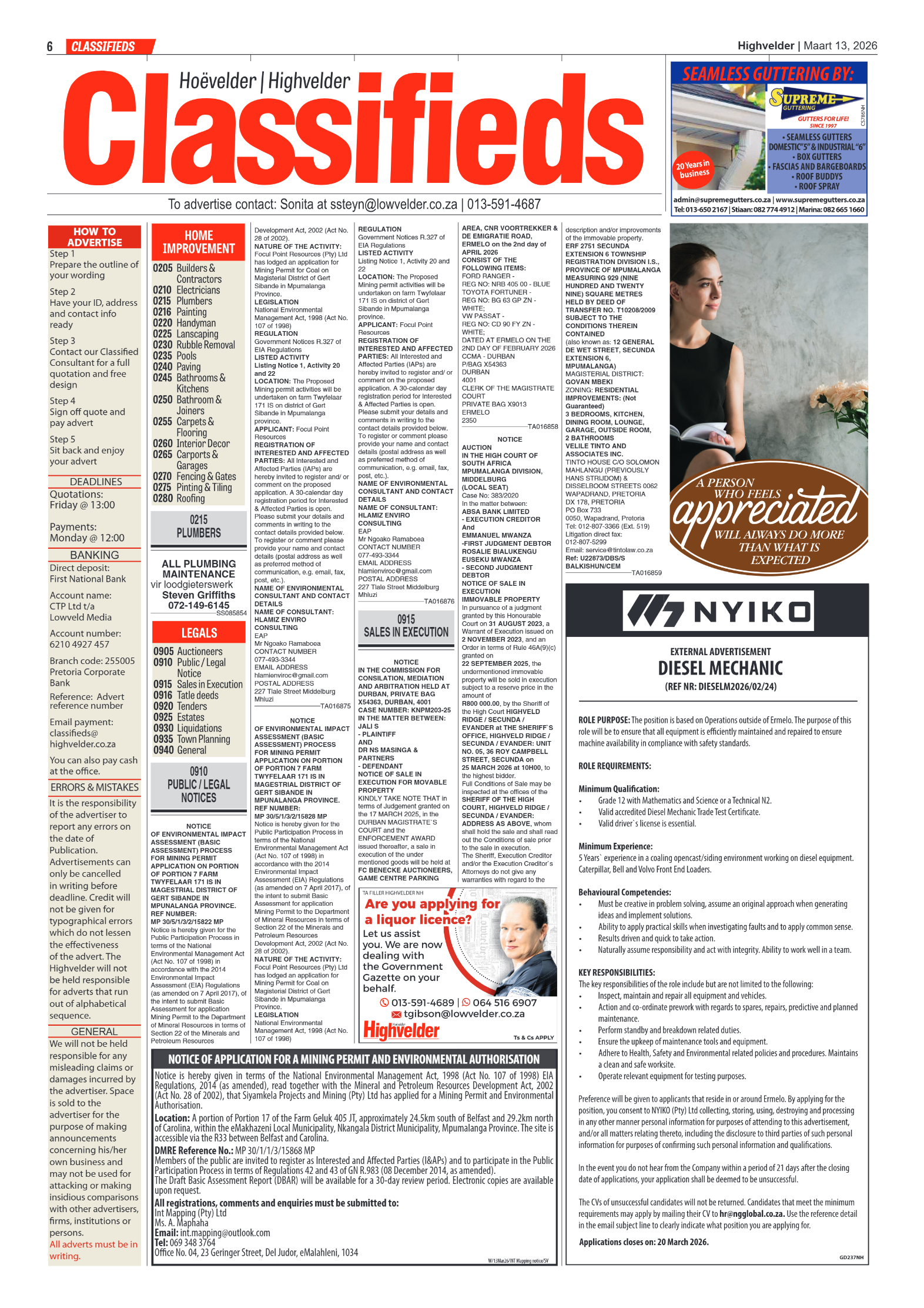 Highvelder Newspaper 13 March 2026 page 6