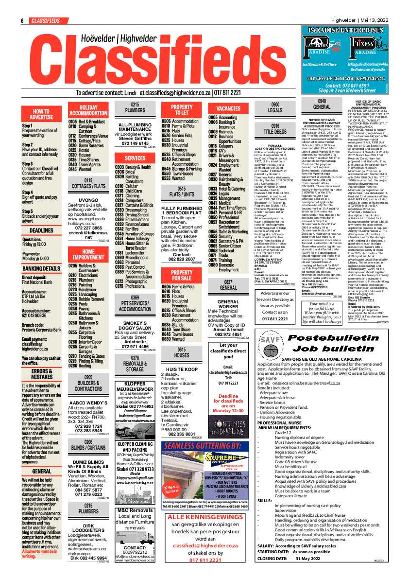 Highvelder Newspaper 13 May 2022 page 6