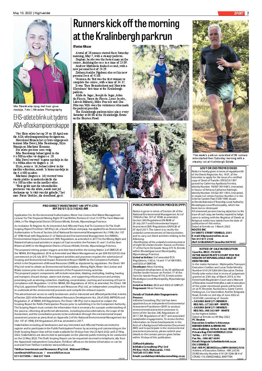 Highvelder Newspaper 13 May 2022 page 7