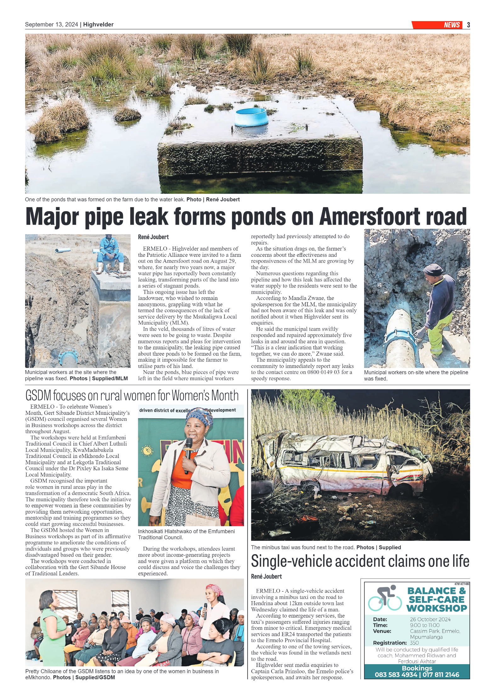 Highvelder Newspaper 13 September 2024 page 3