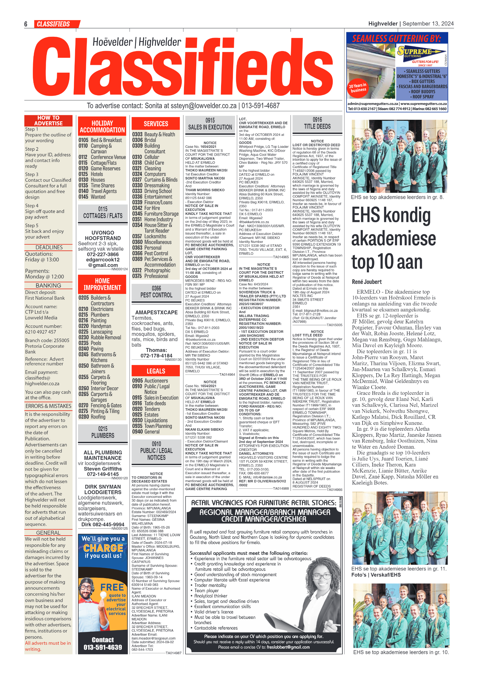 Highvelder Newspaper 13 September 2024 page 6