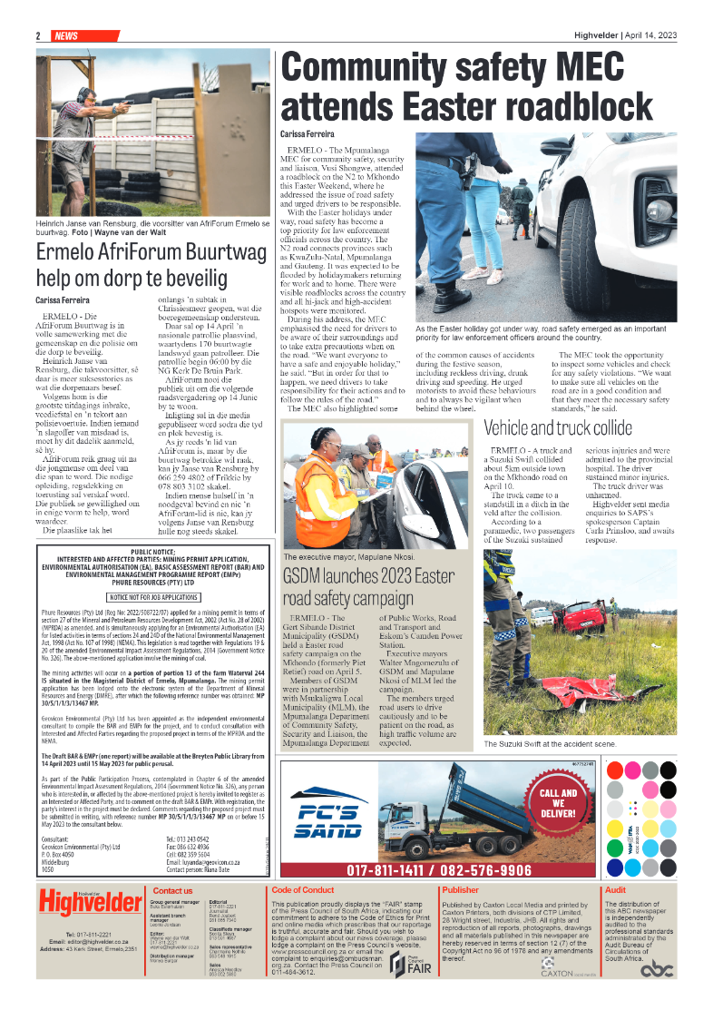 Highvelder Newspaper 14 April 2023 page 2