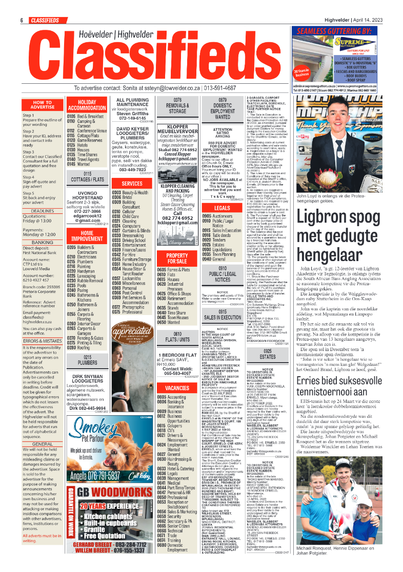 Highvelder Newspaper 14 April 2023 page 6