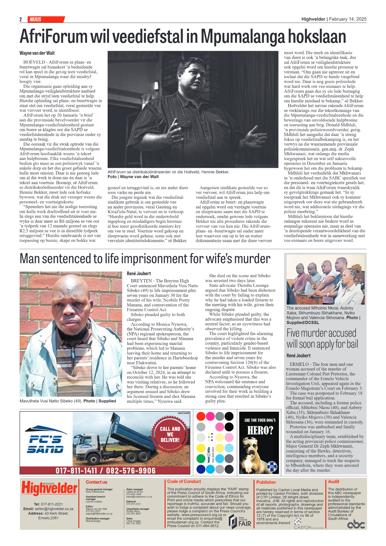 Highvelder Newspaper 14 February 2025 page 2