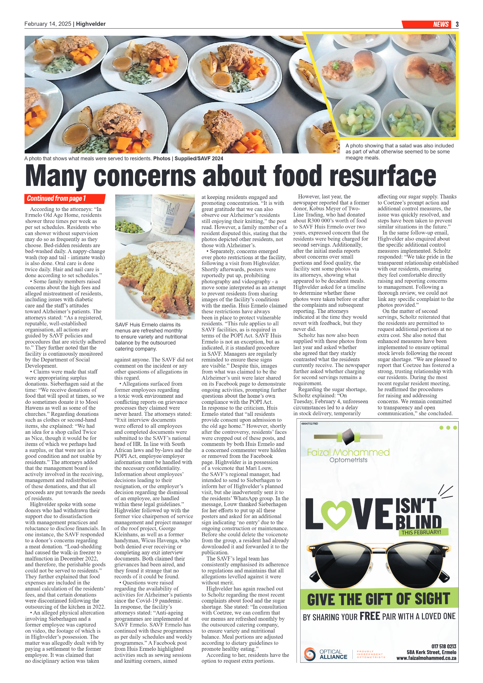 Highvelder Newspaper 14 February 2025 page 3