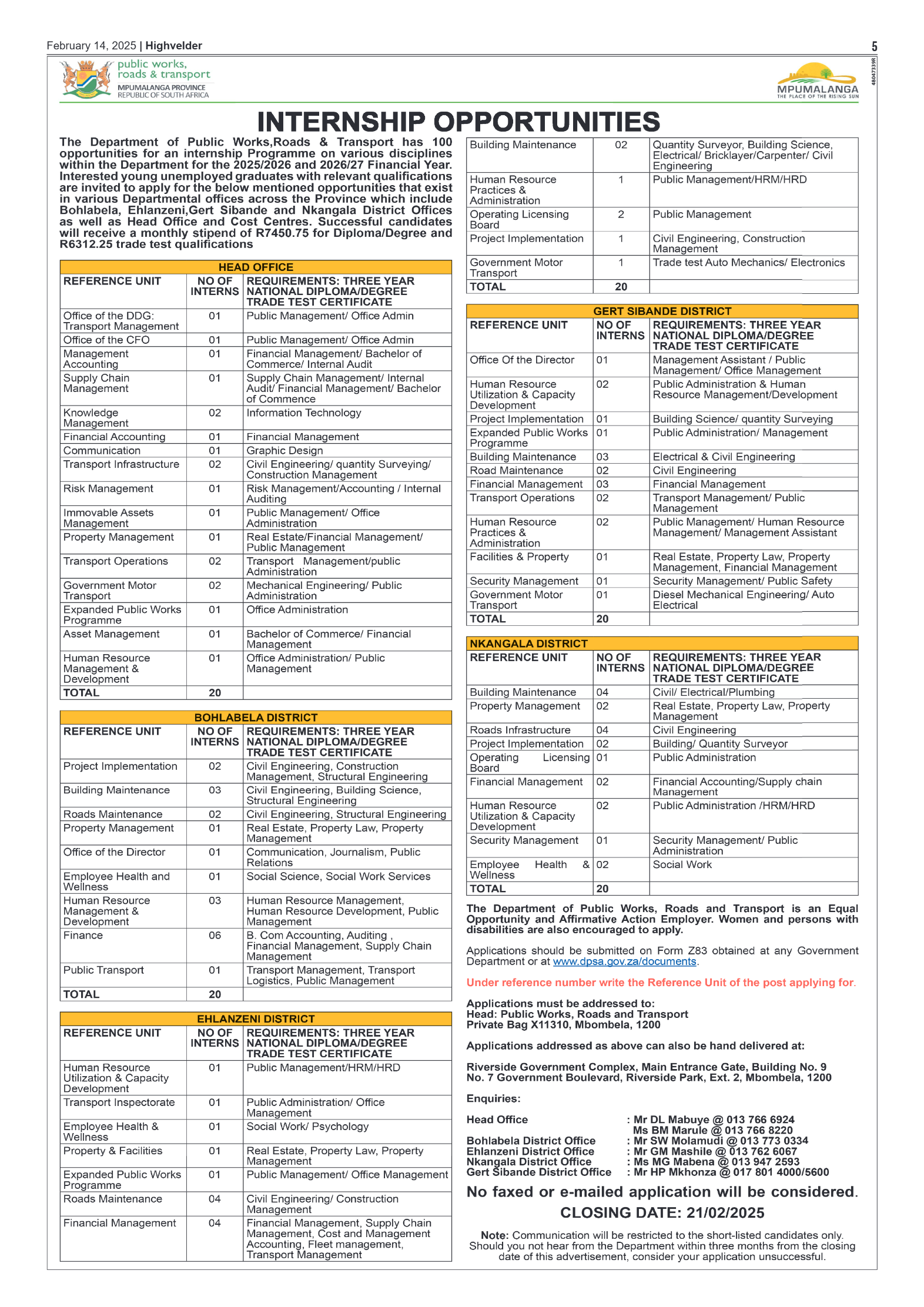 Highvelder Newspaper 14 February 2025 page 5