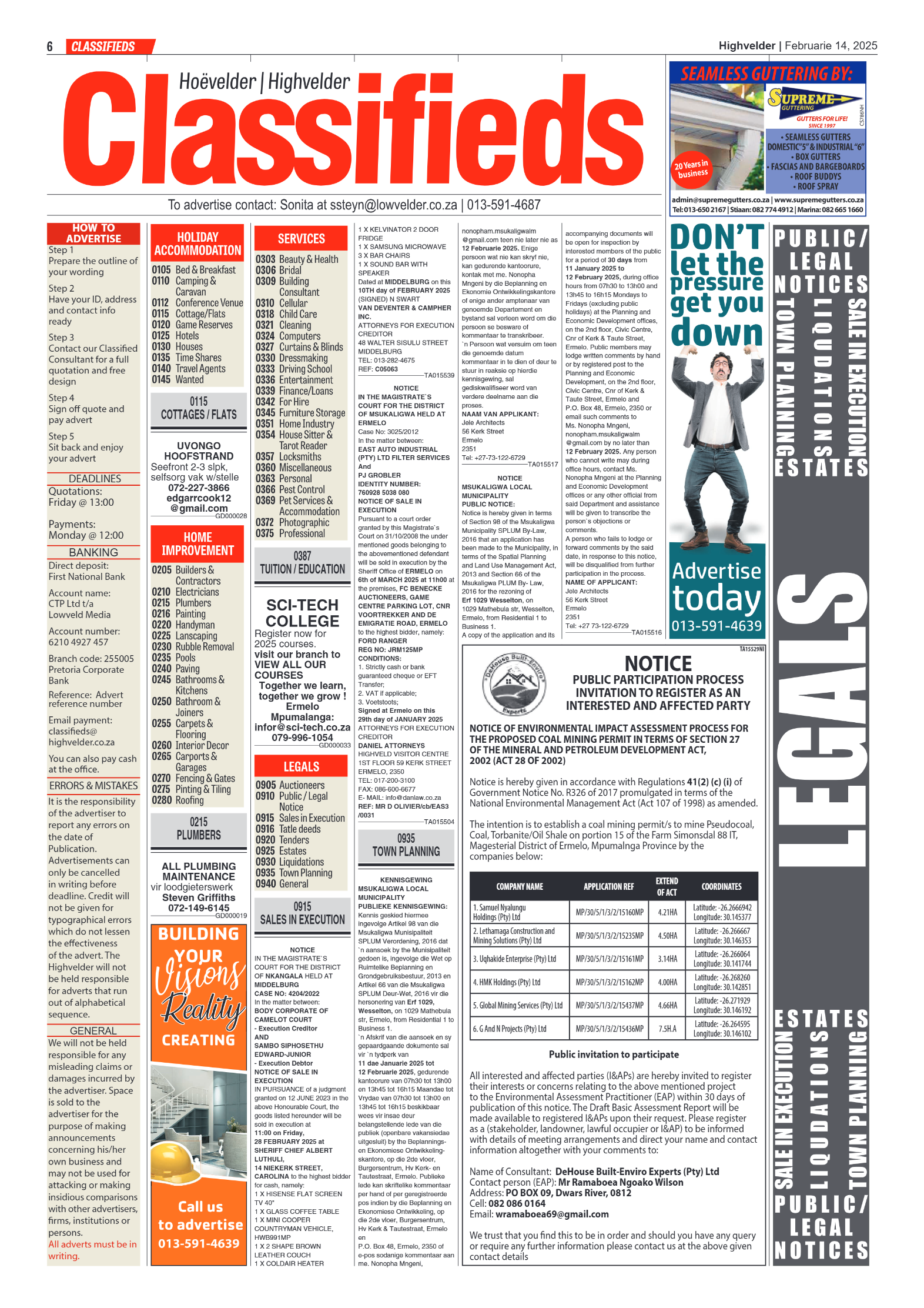 Highvelder Newspaper 14 February 2025 page 6