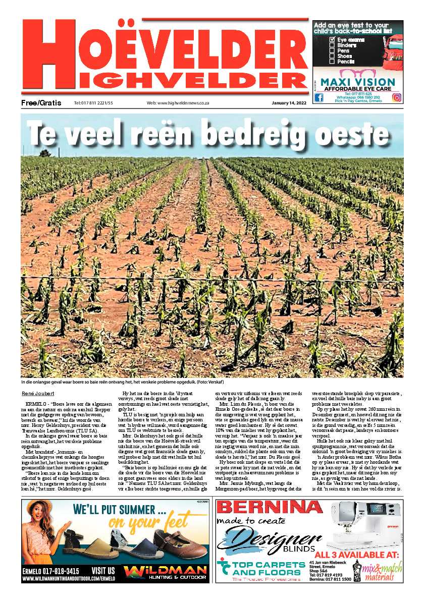 Highvelder Newspaper 14 January 2022 page 1