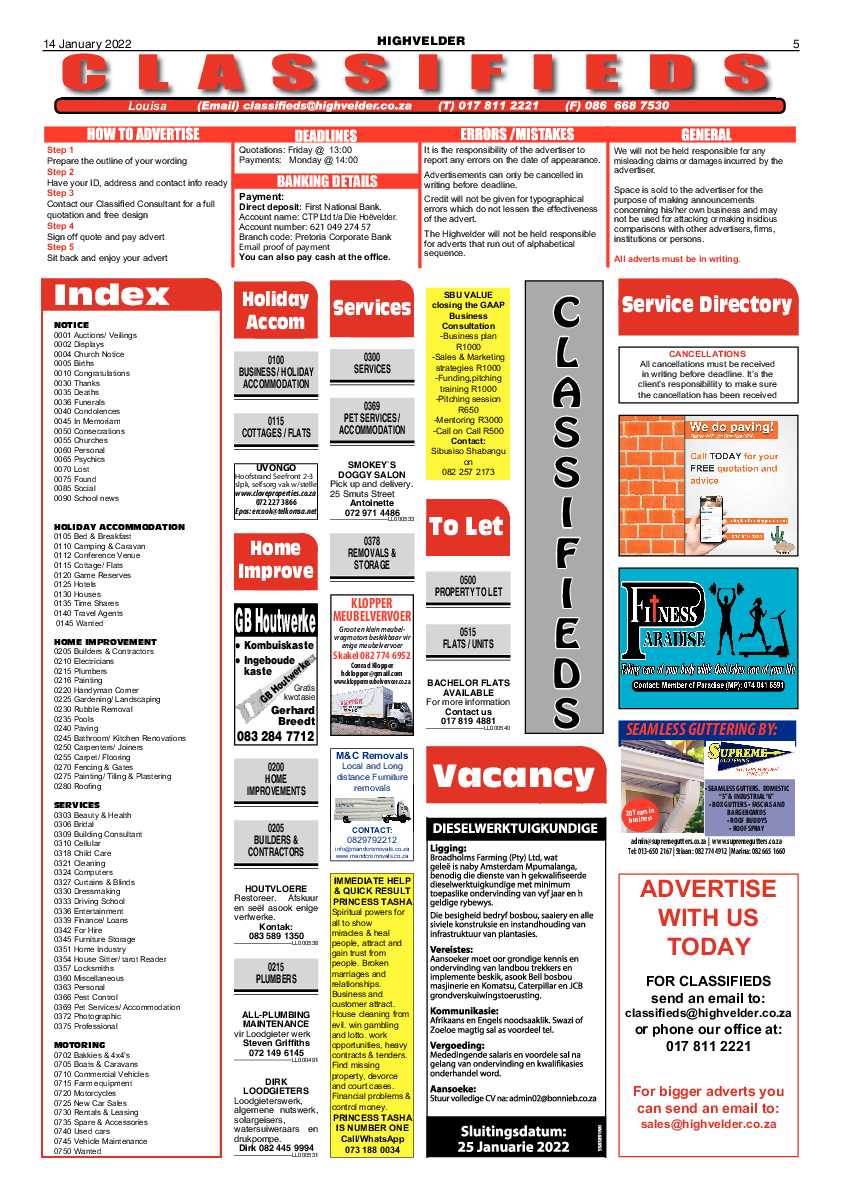 Highvelder Newspaper 14 January 2022 page 5