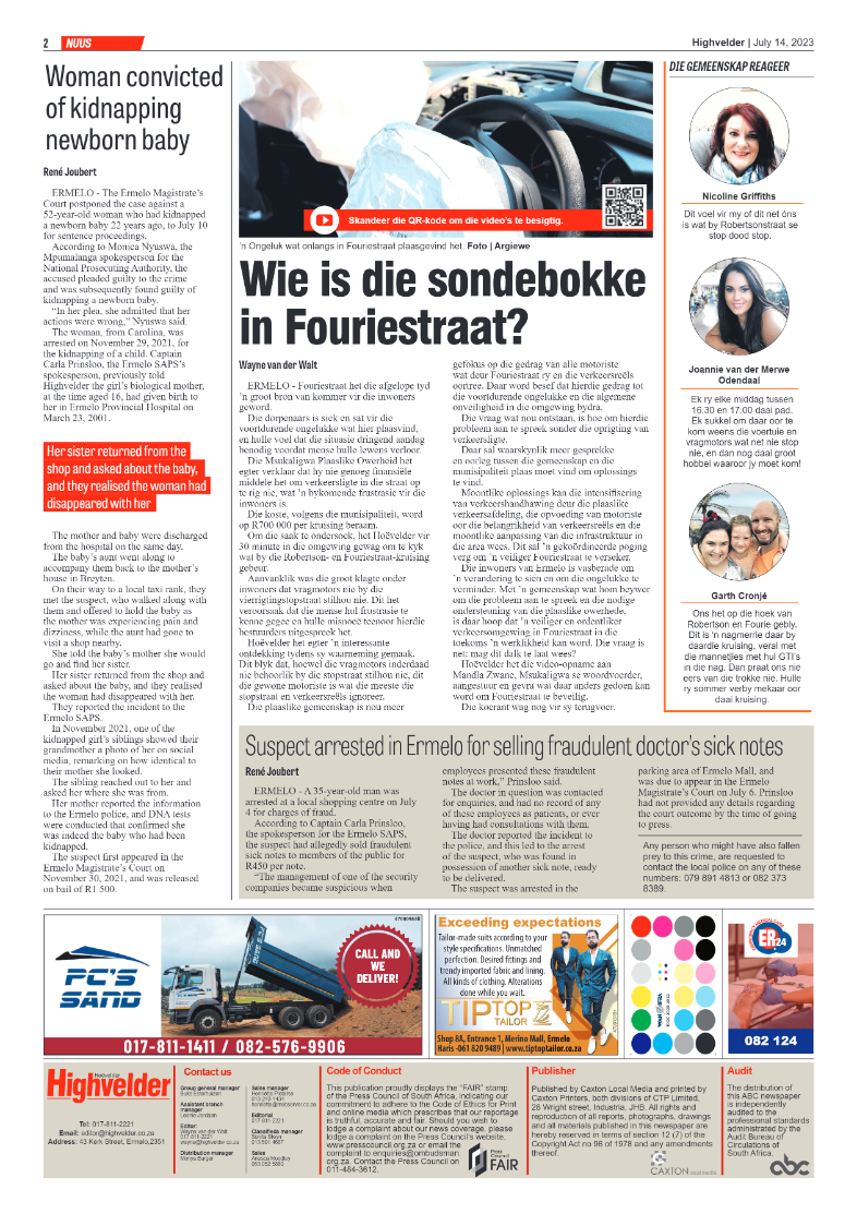 Highvelder Newspaper 14 July 2023 page 2