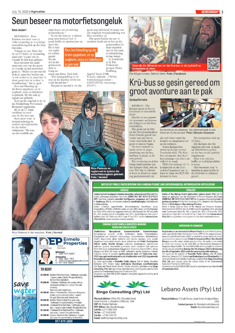 Highvelder Newspaper 14 July 2023 page 5