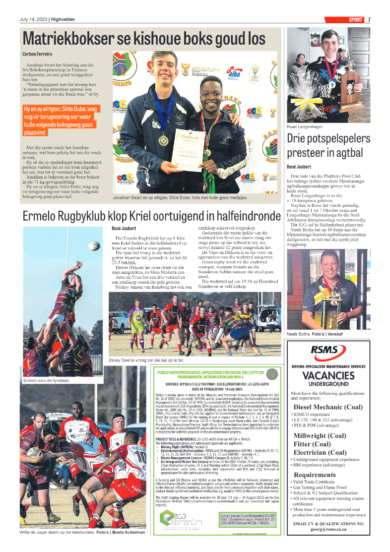 Highvelder Newspaper 14 July 2023 page 7