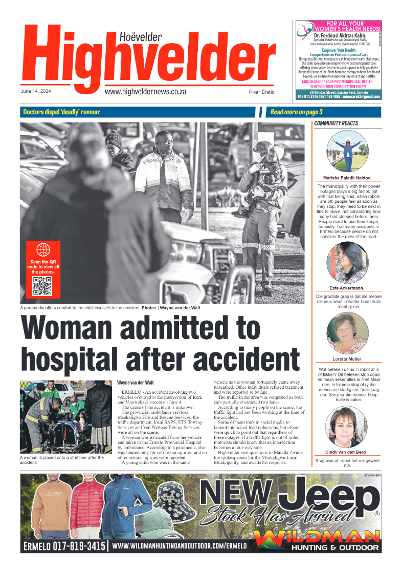 Highvelder Newspaper 14 June 2024 page 1