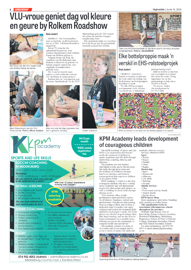 Highvelder Newspaper 14 June 2024 page 4