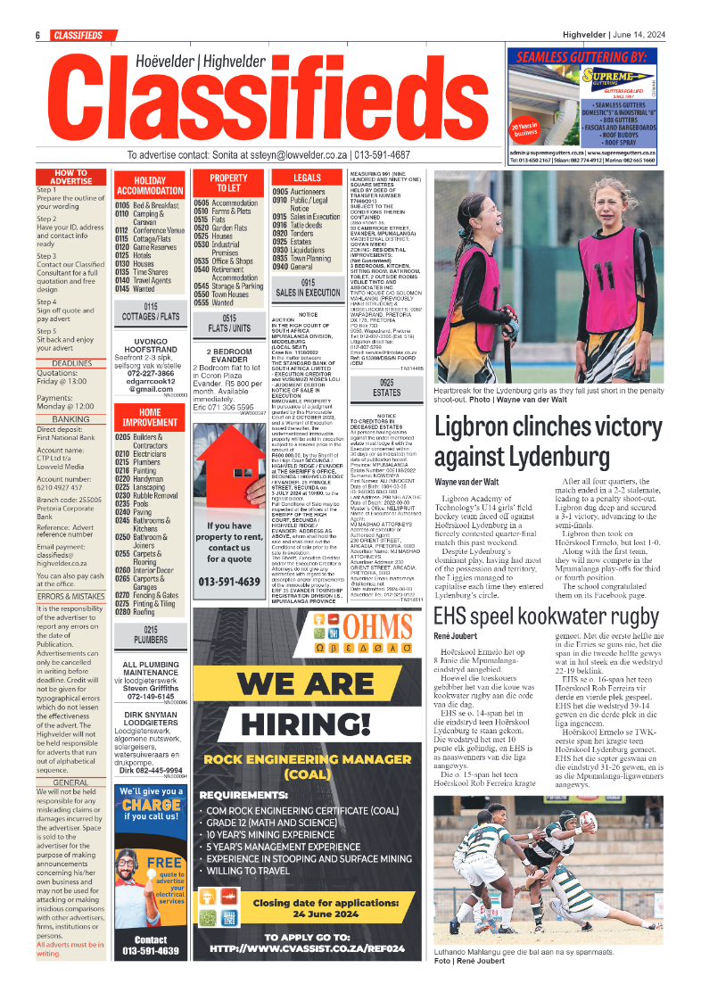 Highvelder Newspaper 14 June 2024 page 6