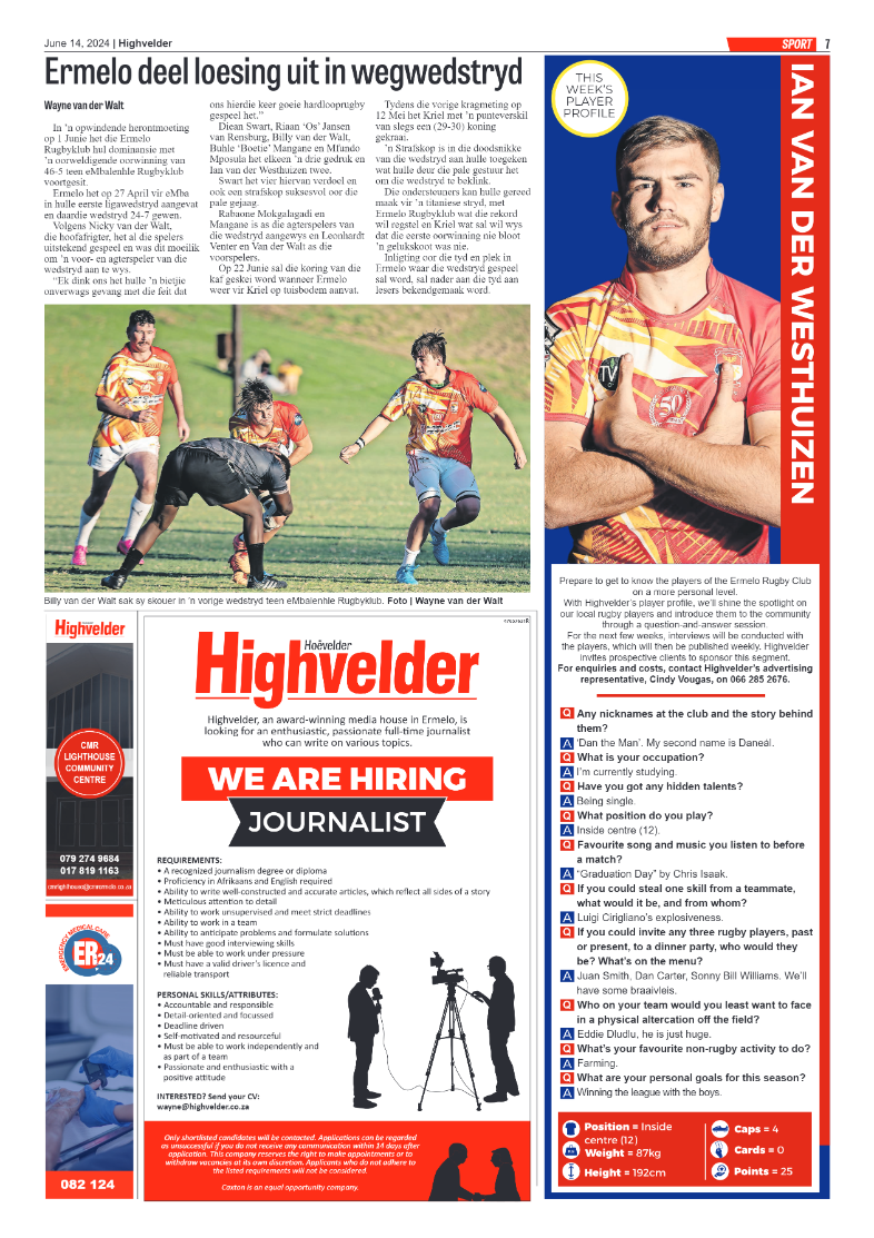 Highvelder Newspaper 14 June 2024 page 7