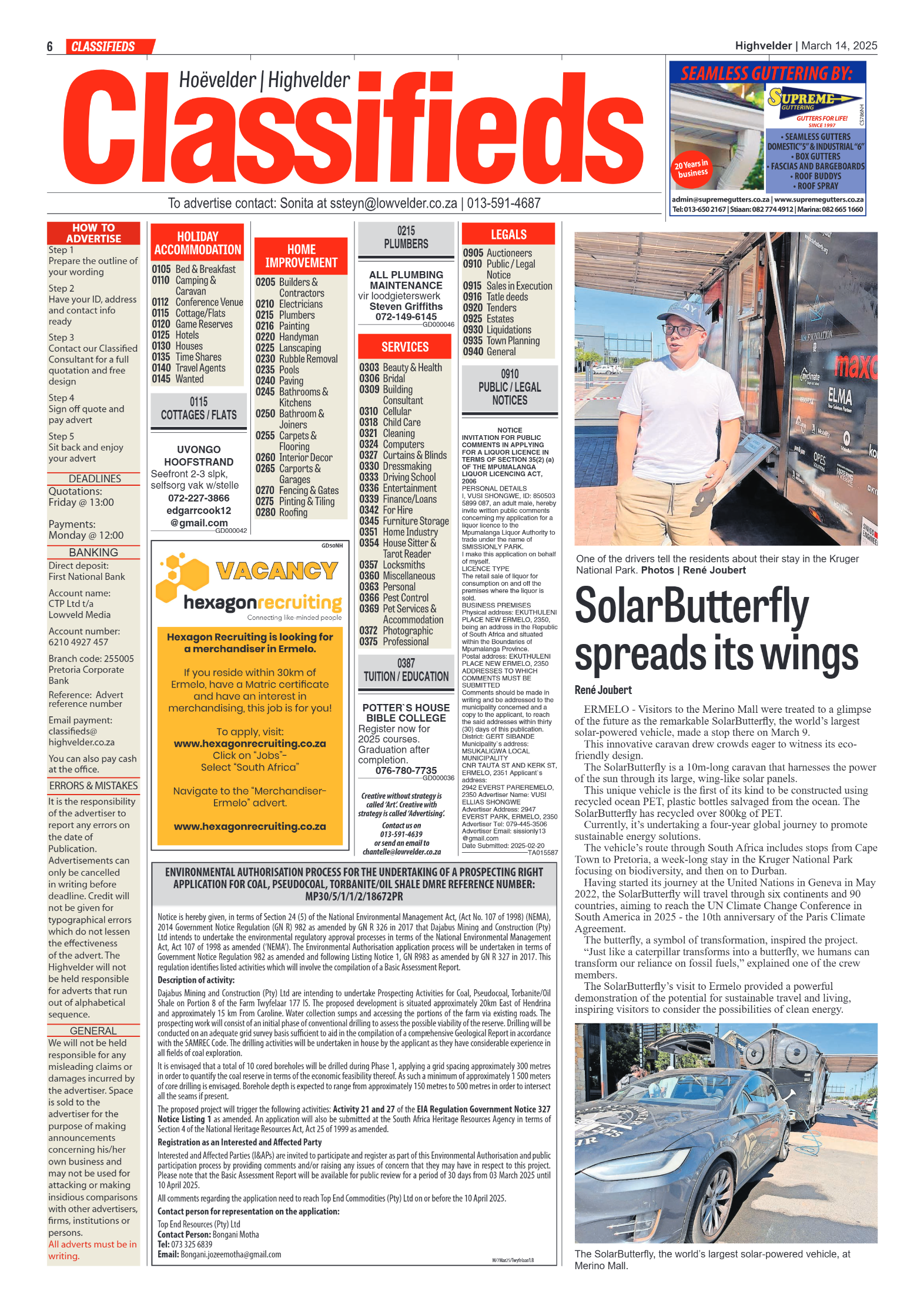 Highvelder Newspaper 14 March 2025 page 6