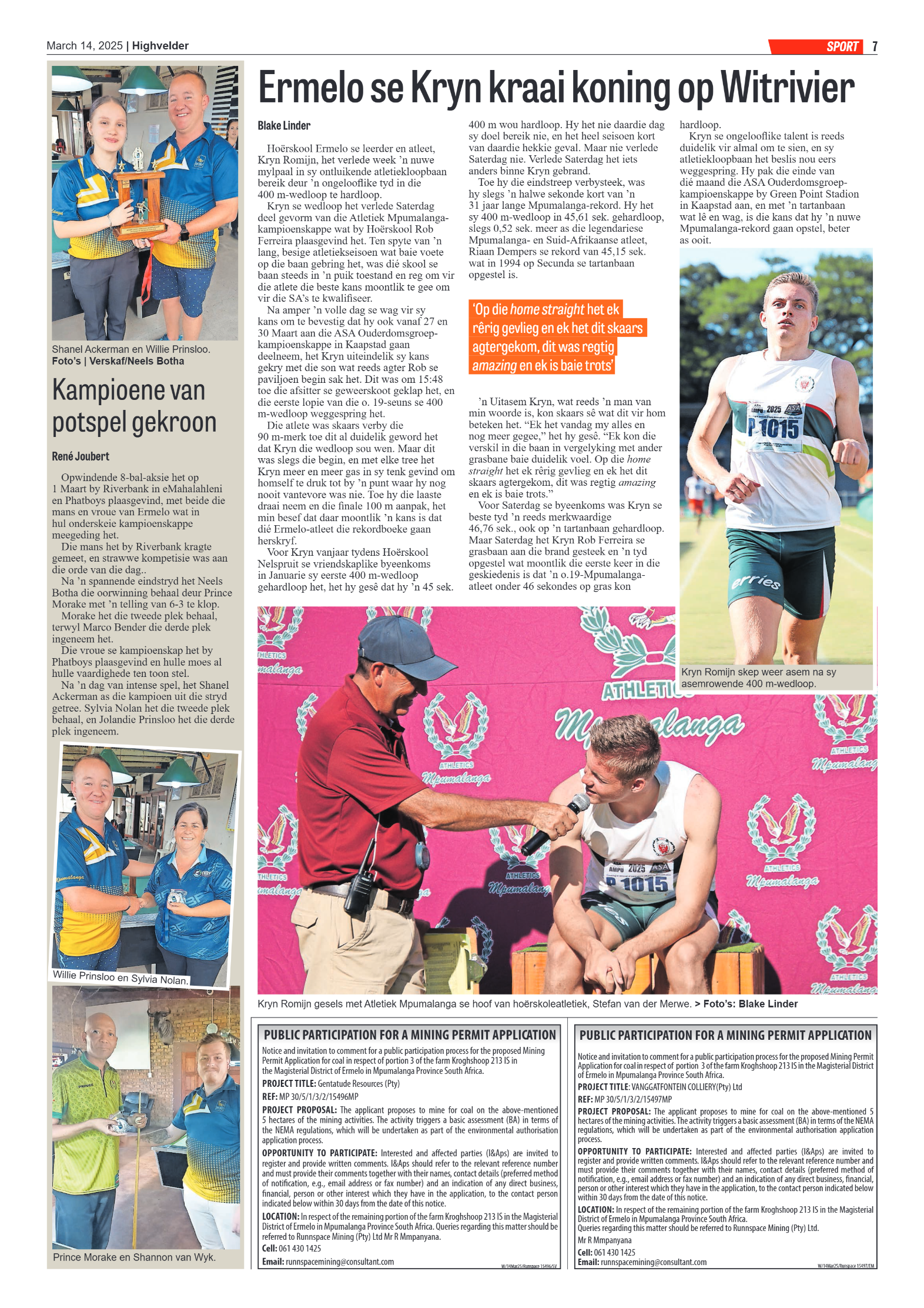 Highvelder Newspaper 14 March 2025 page 7