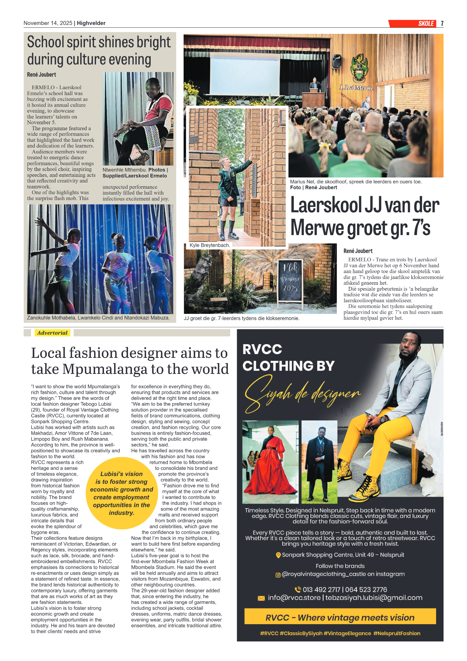 Highvelder Newspaper 14 November 2025 page 7