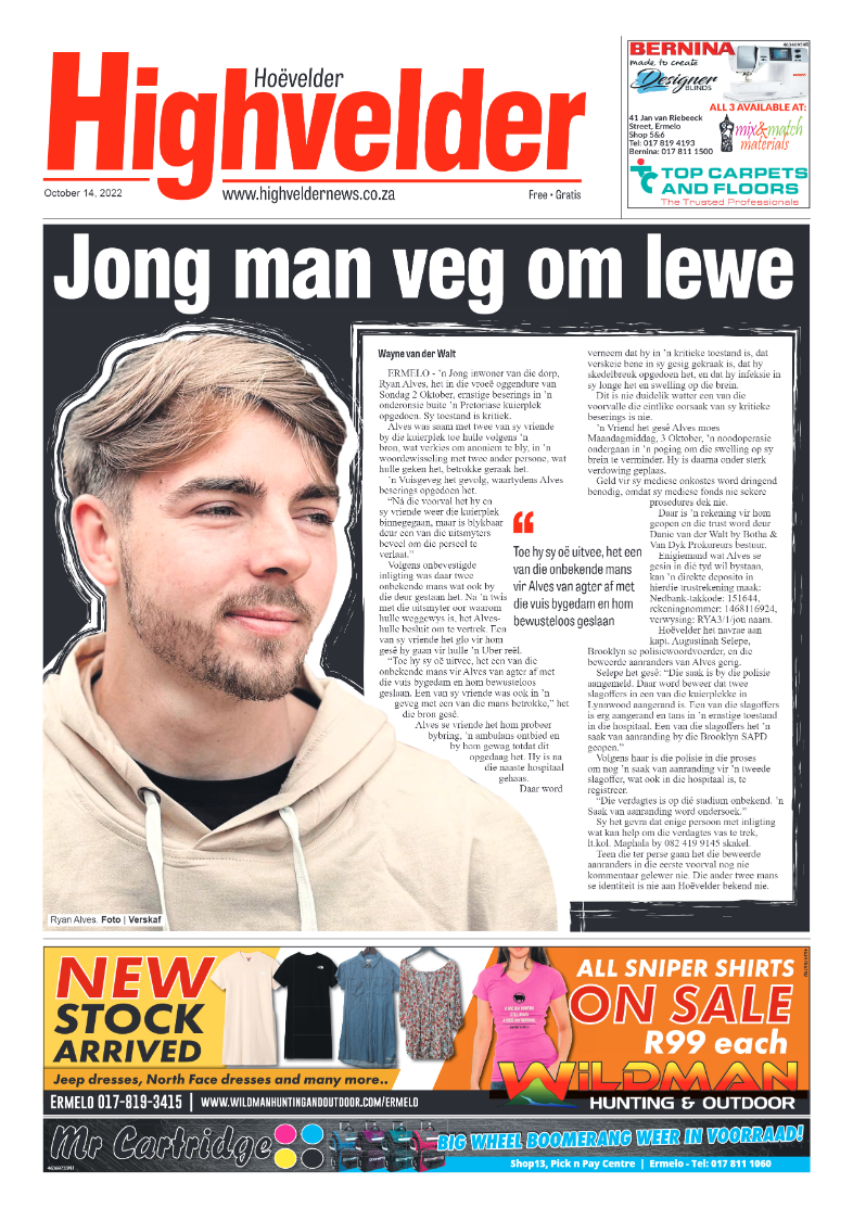 Highvelder Newspaper 14 October 2022 page 1