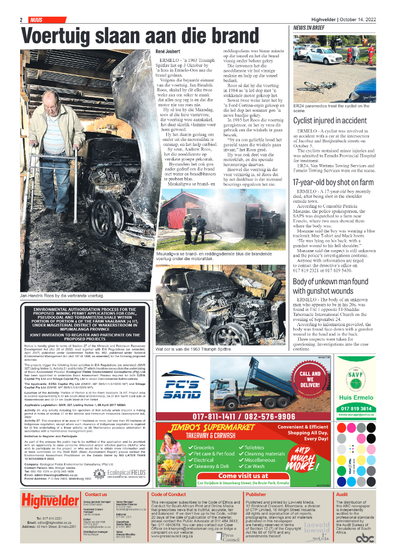 Highvelder Newspaper 14 October 2022 page 2