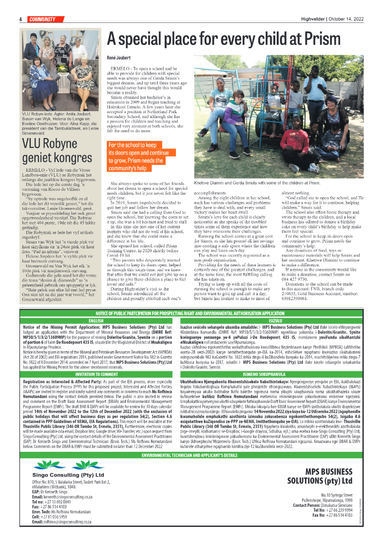 Highvelder Newspaper 14 October 2022 page 4