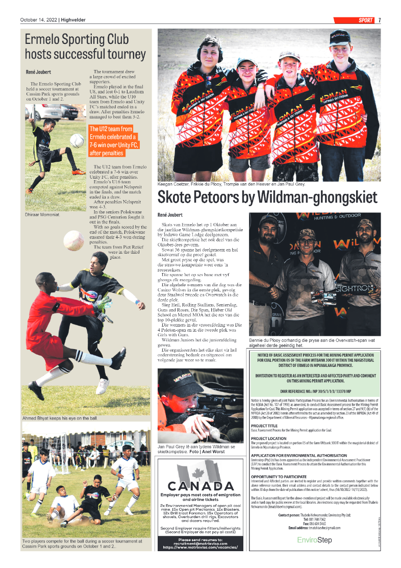 Highvelder Newspaper 14 October 2022 page 7