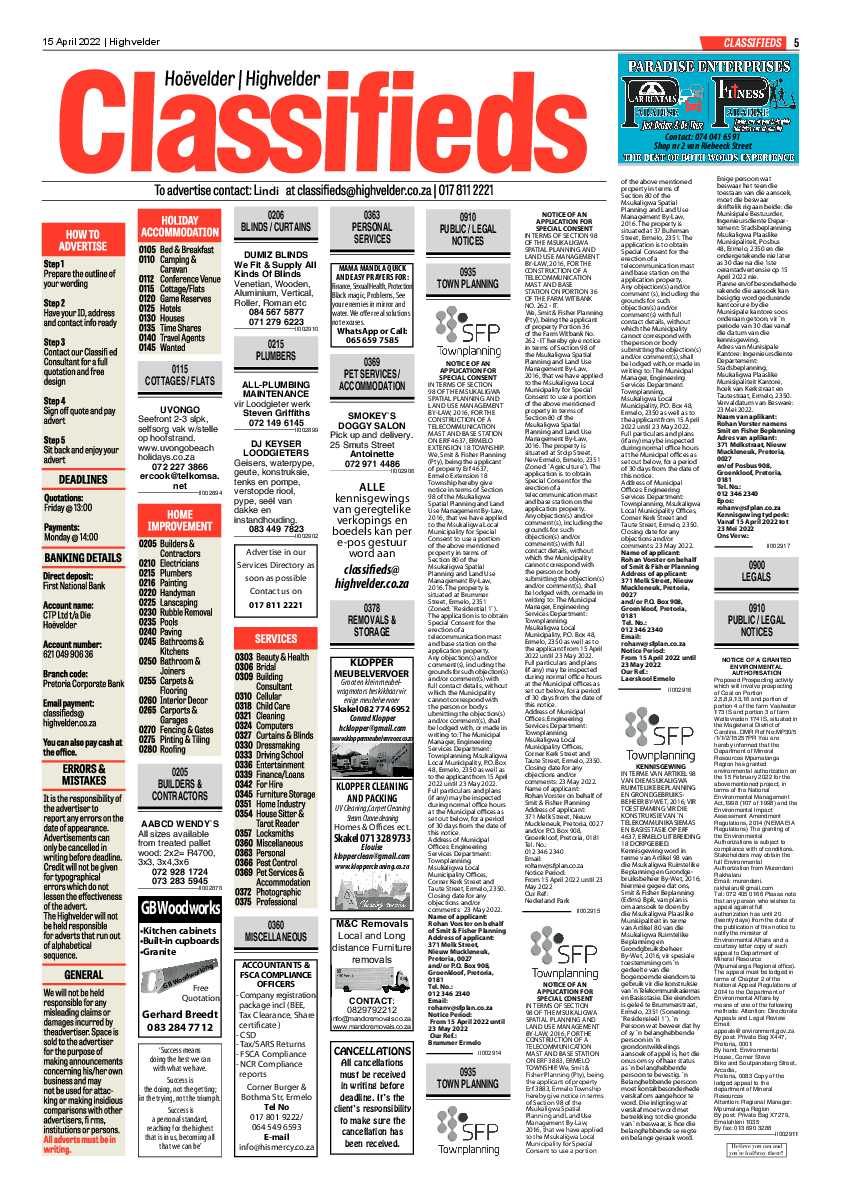Highvelder Newspaper 15 April 2022 page 5