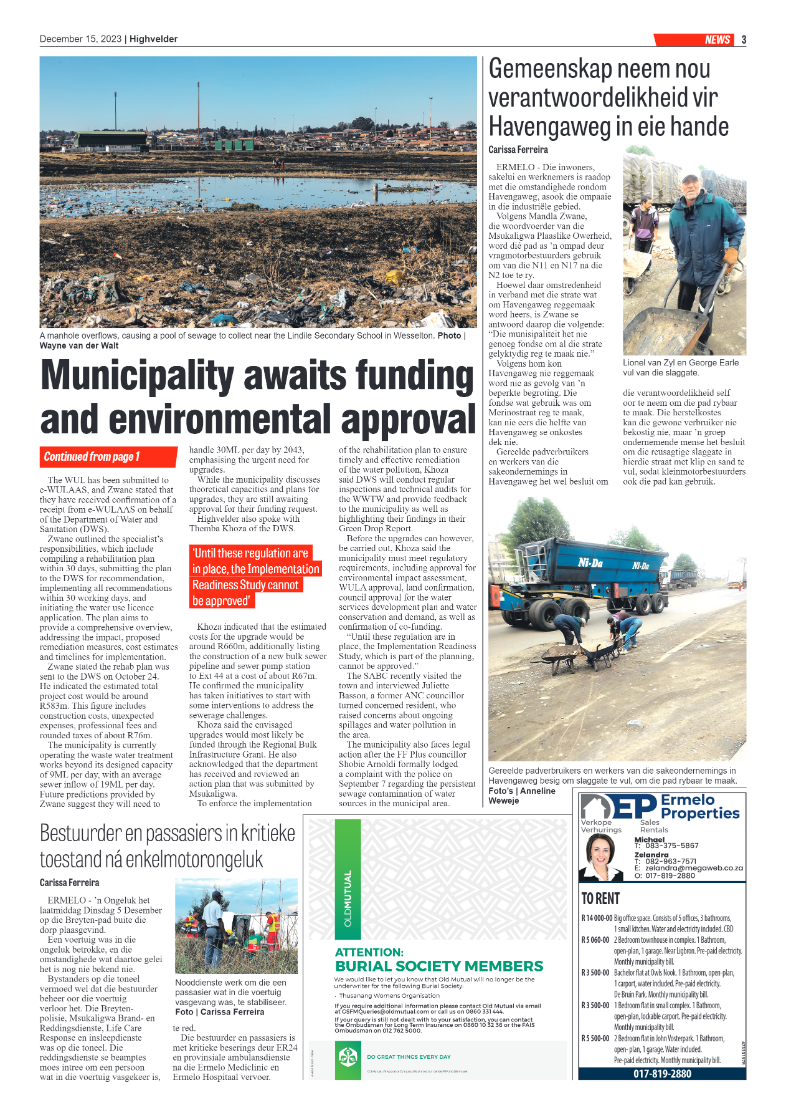 Highvelder Newspaper 15 December 2023 page 3